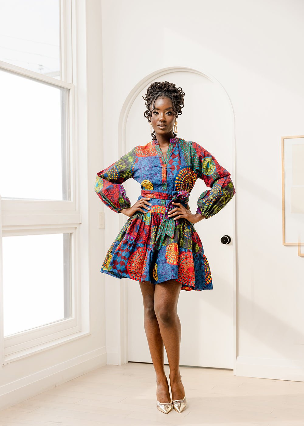 African Print Mini Dress (Multi Color)