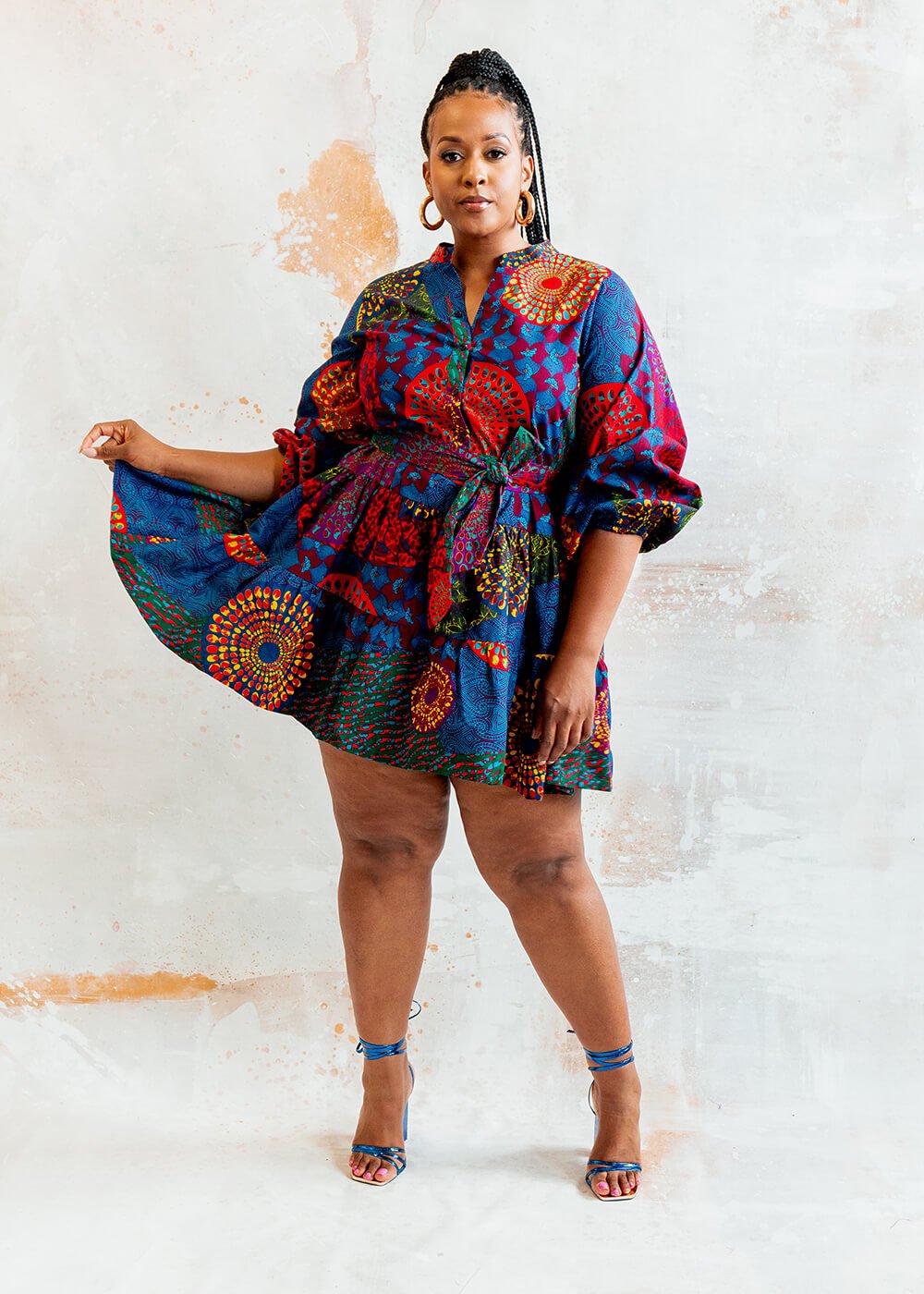 African Print Mini Dress (Multi Color)